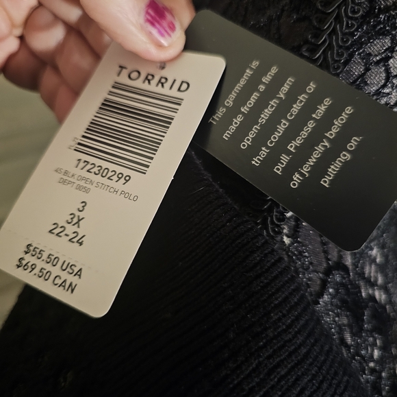 Torrid black knit over shirt - Picture 5 of 6